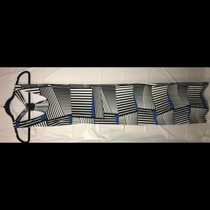 Black, white, and blue maxi dress